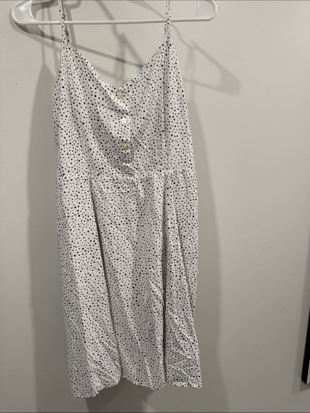 GAP White Midi Dress with Black Polka Dots